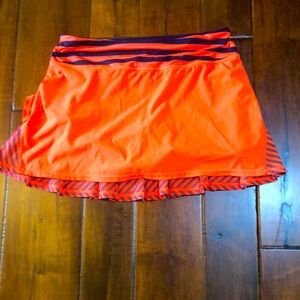 Lululemon Run: Pace Setter Orange & Navy Skort size 4